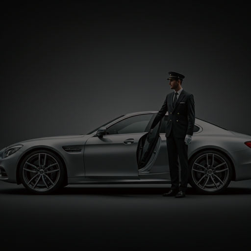 Chauffeur opening door of luxury car